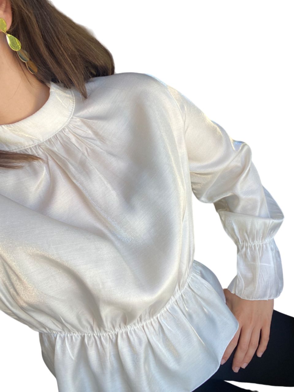 Blusa Blanca Satinada